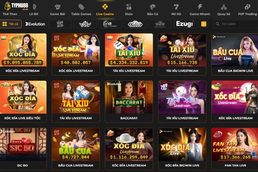 Sảnh Live Casino Typhu88